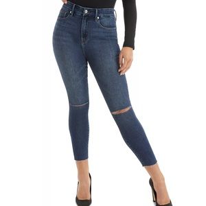 Good American Good Waist Cropped Raw Edge Jeans Size 16 NWOT
